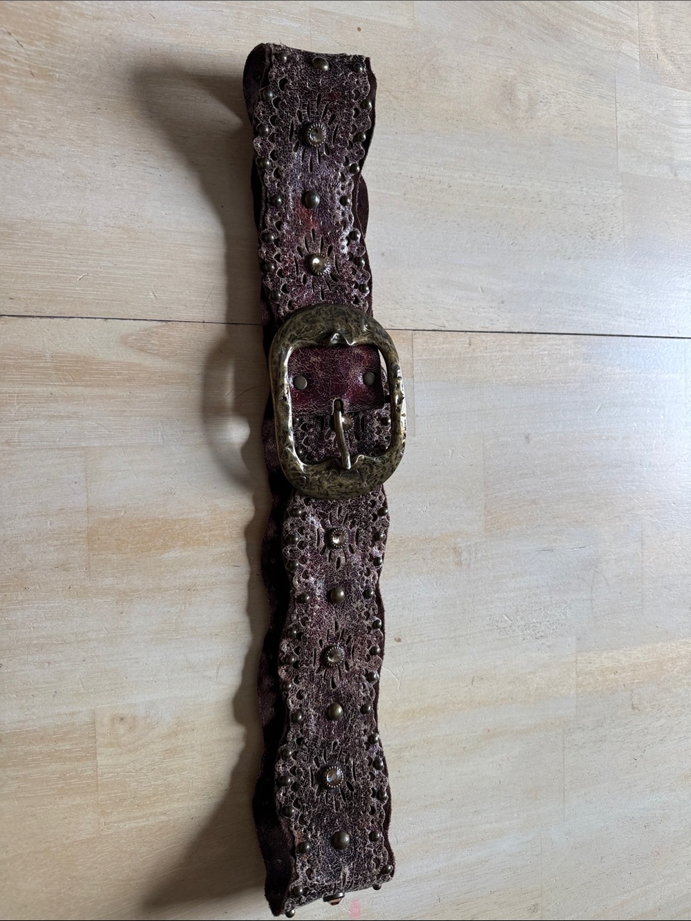 Vintage leather rock belt